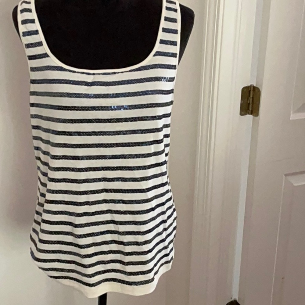 Striped Black and White Women's Tank Top